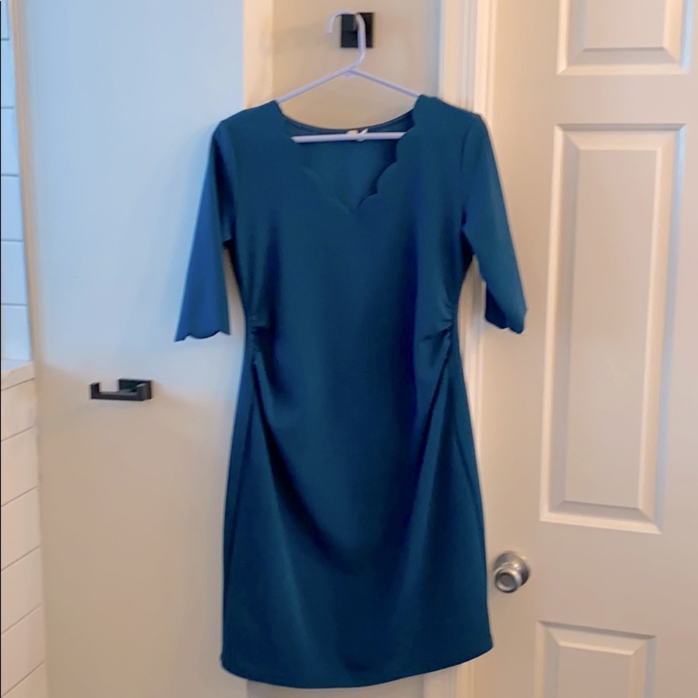 Pink Blush Scalloped Maternity Dress